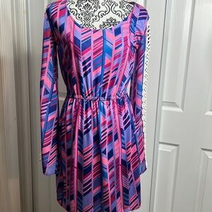 Rock & Roll Cowgirl Pink and Purple Long Sleeve Dress